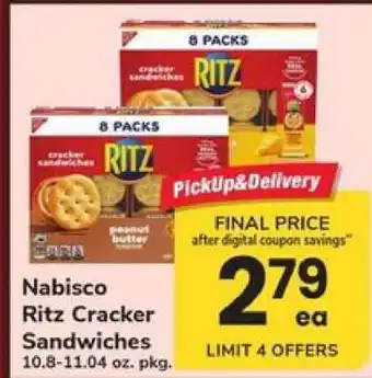 Safeway Nabisco Ritz Cracker Sandwiches offer
