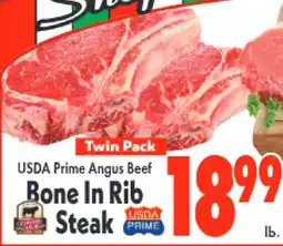Marino's Supermarket USDA Prime Angus Beef Bone In Rib Steak offer