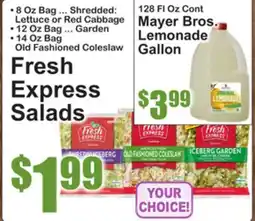 SuperFresh Fresh Express Salads offer