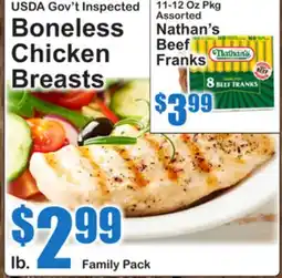 SuperFresh USDA Gov't Inspected Boneless Chicken Breasts offer