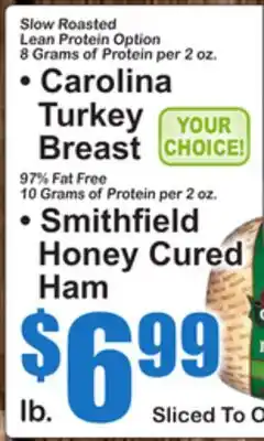 SuperFresh Carolina Turkey Breast, Smithfield Honey Cured Ham offer