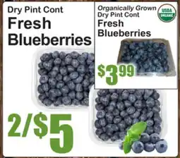 SuperFresh Organically Grown Dry Pint Cont Fresh Blueberries offer