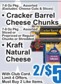 SuperFresh • Cracker Barrel Cheese Chunks • Kraft Natural Cheese offer
