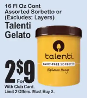 SuperFresh Talenti Gelato offer
