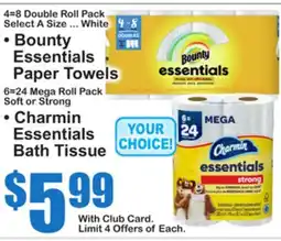 SuperFresh • Bounty Essentials Paper Towels • Charmin Essentials Bath Tissue offer