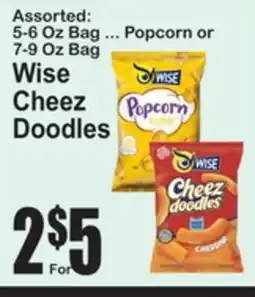 SuperFresh Assorted: 5-6 Oz Bag ... Popcorn or 7-9 Oz Bag Wise Cheez Doodles offer