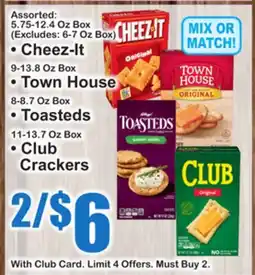 SuperFresh • Cheez-It • Town House • Toasteds • Club Crackers offer