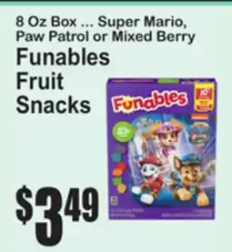 SuperFresh 8 Oz Box ... Super Mario, Paw Patrol or Mixed Berry Funables Fruit Snacks offer