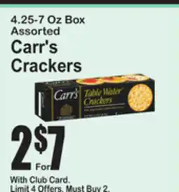 SuperFresh Carr's Crackers offer