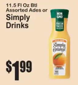 SuperFresh 11.5 FL Oz Btl Assorted Ades or Simply Drinks offer