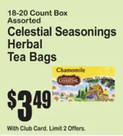 SuperFresh 18-20 Count Box Assorted Celestial Seasonings Herbal Tea Bags offer
