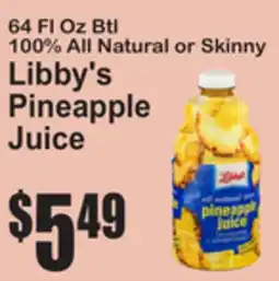 SuperFresh 64 Fl Oz Btl 100% All Natural or Skinny Libby's Pineapple Juice offer