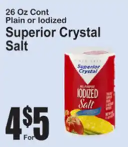 SuperFresh 26 Oz Cont Plain or Iodized Superior Crystal Salt offer