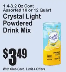 SuperFresh Assorted 10 or 12 Quart Crystal Light Powdered Drink Mix offer