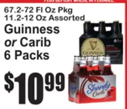 SuperFresh 67.2-72 Fl Oz Pkg 11.2-12 Oz Assorted Guinness or Carib 6 Packs offer