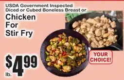 SuperFresh USDA Government Inspected Diced or Cubed Boneless Breast or Chicken For Stir Fry offer