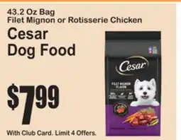 SuperFresh 43.2 Oz Bag Filet Mignon or Rotisserie Chicken Cesar Dog Food offer
