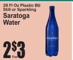 SuperFresh 28 Fl Oz Plastic Btl Still or Sparkling Saratoga Water offer