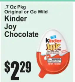 SuperFresh Original or Go Wild Kinder Joy Chocolate offer