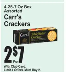 SuperFresh 4.25-7 Oz Box Assorted Carr's Crackers offer