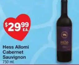 United Supermarkets Hess Allomi Cabernet Sauvignon offer