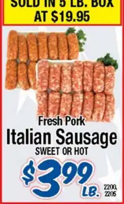 Western Beef Fresh Pork Italian Sausage offer