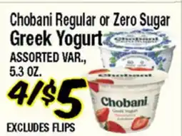 Western Beef Chobani Regular or Zero Sugar Greek Yogurt offer