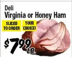 Western Beef Deli Virginia or Honey Ham offer
