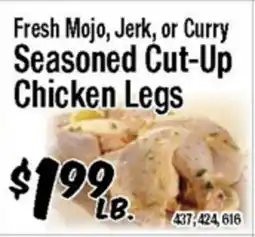 Western Beef Fresh Mojo, Jerk, or Curry Seasoned Cut-Up Chicken Legs offer