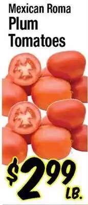 Western Beef Mexican Roma Plum Tomatoes offer