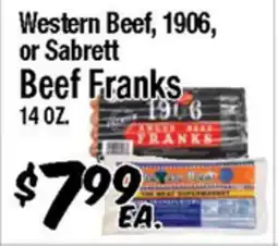 Western Beef Western Beef, 1906, or Sabrett Beef Franks offer
