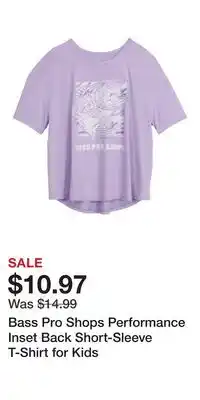 Cabela's Bass Pro Shops Performance Inset Back Short-Sleeve T-Shirt for Kids offer