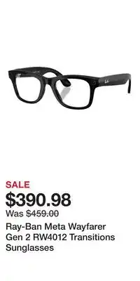 Cabela's Ray-Ban Meta Wayfarer Gen 2 RW4012 Transitions Sunglasses offer