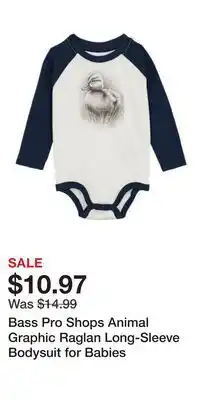 Cabela's Bass Pro Shops Animal Graphic Raglan Long-Sleeve Bodysuit for Babies offer