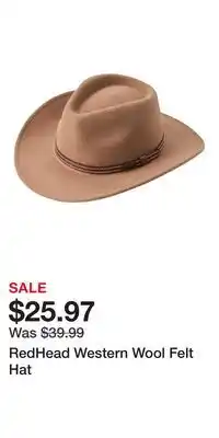 Cabela's RedHead Western Wool Felt Hat offer