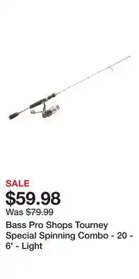 Cabela's Bass Pro Shops Tourney Special Spinning Combo - 20 - 6' - Light offer