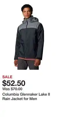 Cabela's Columbia Glennaker Lake II Rain Jacket for Men offer