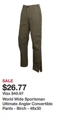 Cabela's World Wide Sportsman Ultimate Angler Convertible Pants - Birch - 48x30 offer