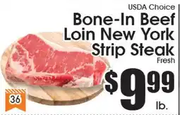 Supremo Foods Inc USDA Choice Bone-In Beef Loin New York Strip Steak offer