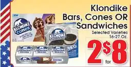 Supremo Foods Inc Klondike Bars, Cones OR Sandwiches offer