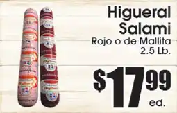 Supremo Foods Inc Higueral Salami Rojo o de Mallita offer