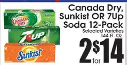 Supremo Foods Inc Canada Dry, Sunkist OR 7Up Soda 12-Pack offer