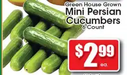 Supremo Foods Inc Green House Grown Mini Persian Cucumbers offer