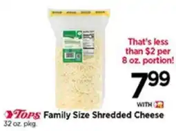 Tops Tops Family Size Shredded Cheese offer