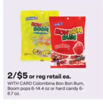 CVS Colombina Bon Bon Bum, Boom pops 6-14.4 oz or hard candy 6-6.7 oz offer