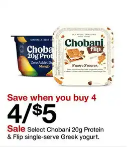 Target Select Chobani 20g Protein & Flip single-serve Greek yogurt offer