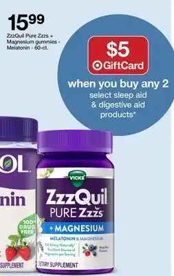 Target ZzzQuil Pure Zzzs + Magnesium gummies - Melatonin - 60-ct offer