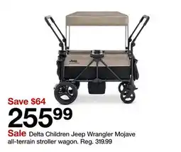 Target Delta Children Jeep Wrangler Mojave all-terrain stroller wagon offer