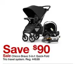 Target Chicco Bravo 3-in-1 Quick-Fold Trio travel system offer