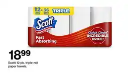 Target Scott 12-pk. triple-roll paper towels offer
